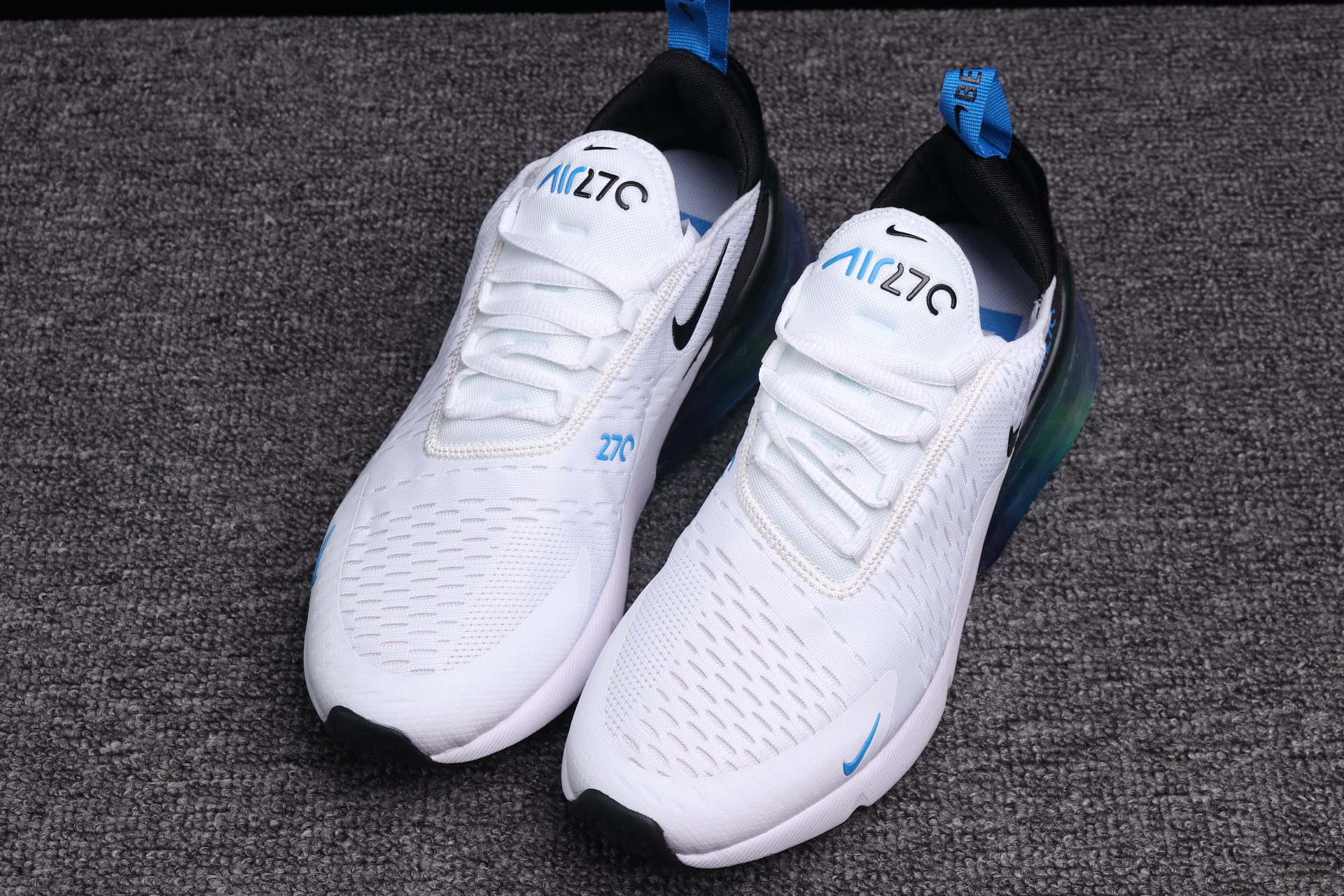 Supreme x Nike Air Max 270 White Black Blue Shoes